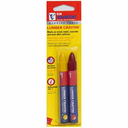 ORUGA 4. in. Lumber Crayon Set, Red & Yellow - 2 Piece OR3310943